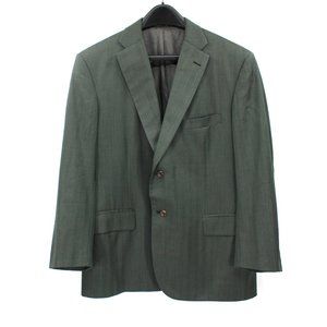 Holland & Sherry Savile Row Green Herringbone Wool Sport Coat 44S